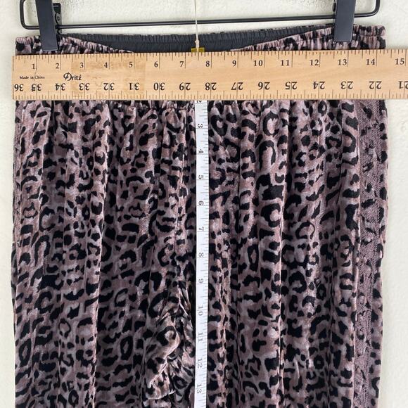 Johnny Was Velvet Animal Joggers Size XS Taupe Black Leopard Silk Pants JWLA - Picture 13 of 14